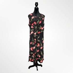 Vintage Retro NYCC New York Clothing Co Floral Vine Maxi Sleeveless Dress Size M